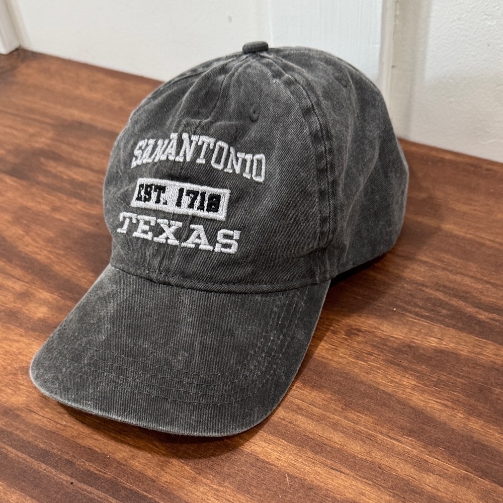 Gray San Antonio Texas Cap 100% Cotton Denim Hat